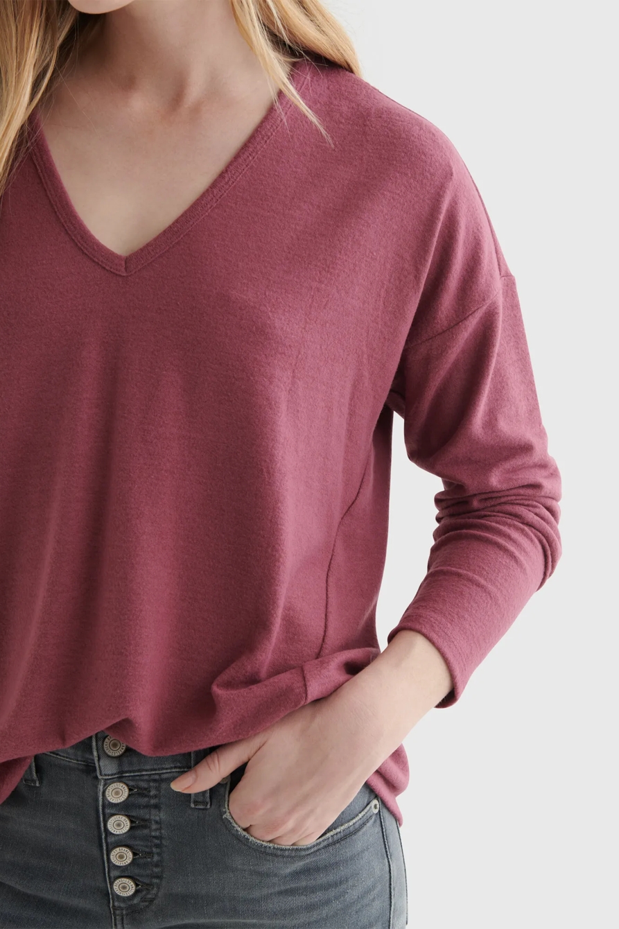 CLOUD JERSEY V-NECK LONG SLEEVE TOP, image 4