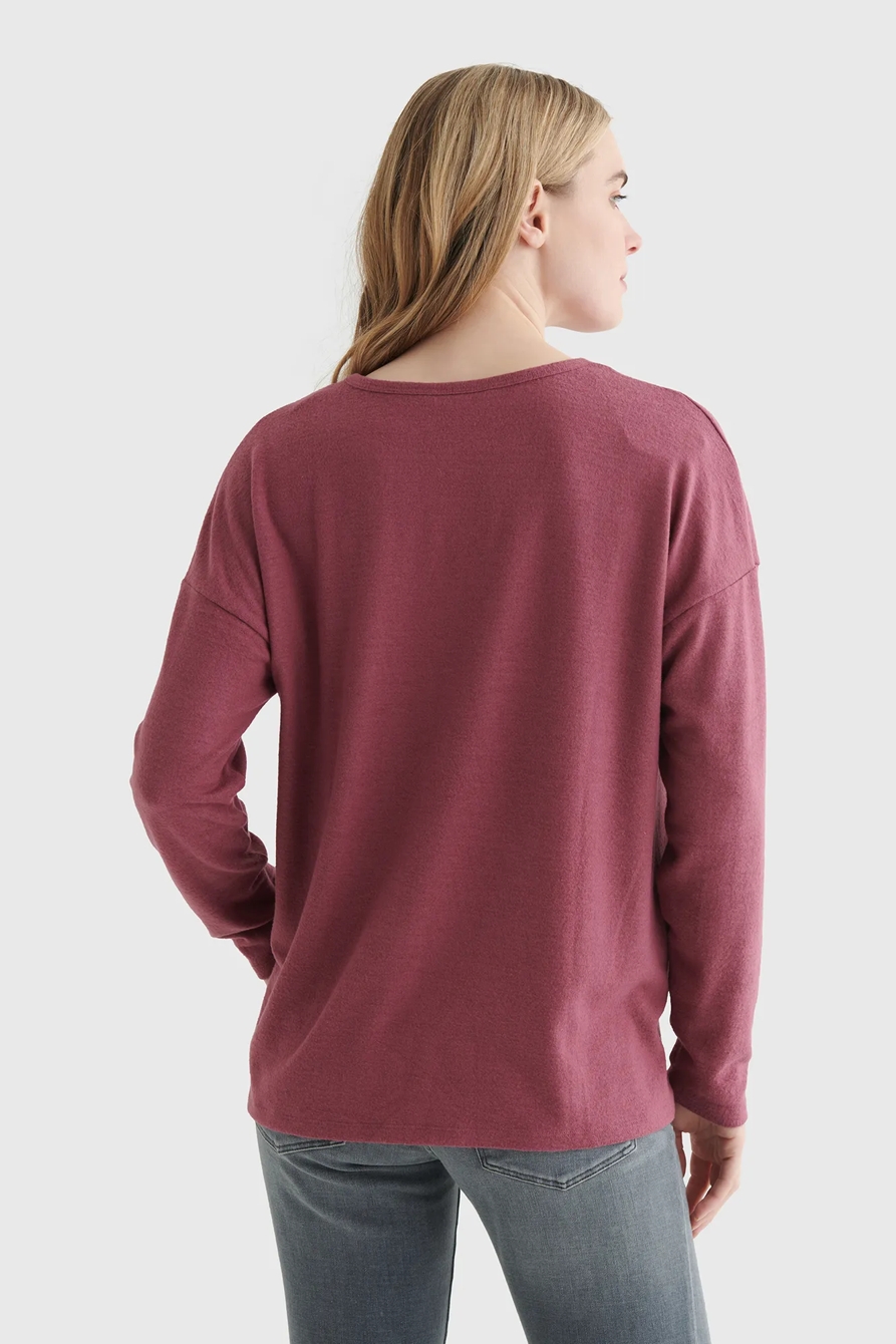 CLOUD JERSEY V-NECK LONG SLEEVE TOP, image 5