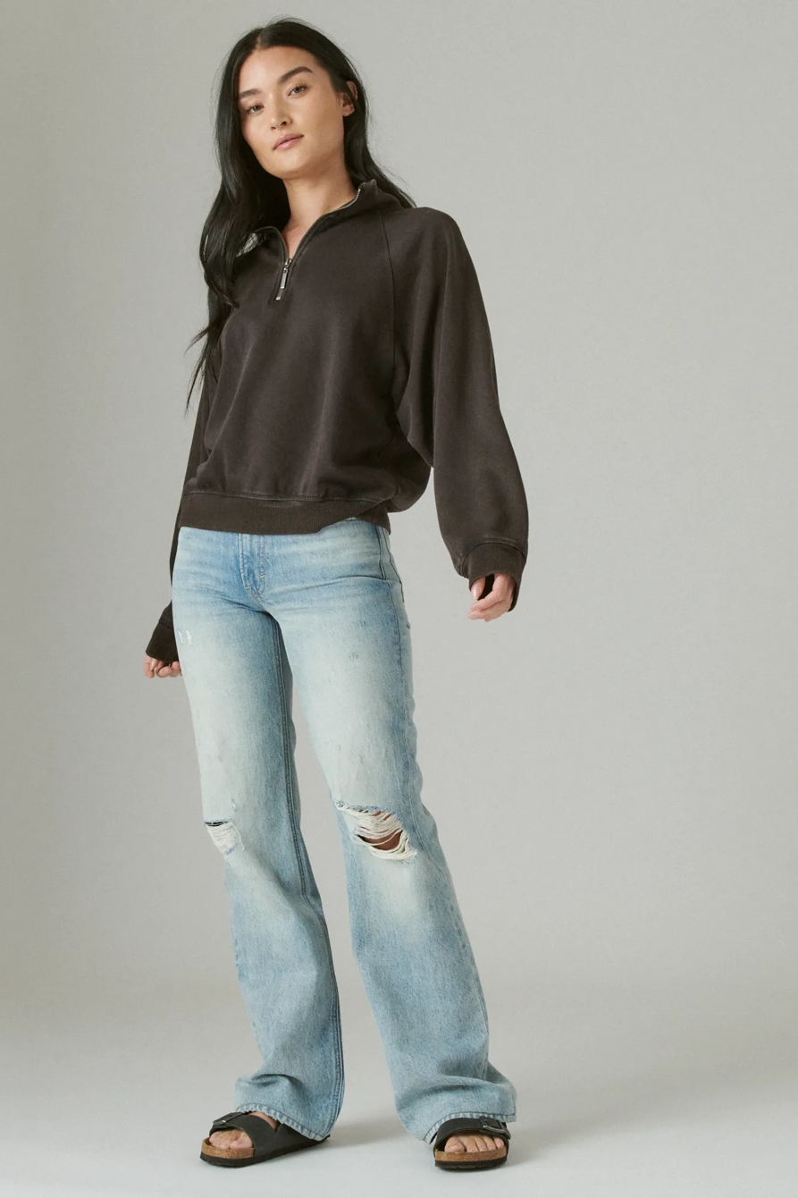 SUEDED FLEECE HALF ZIP, image 2