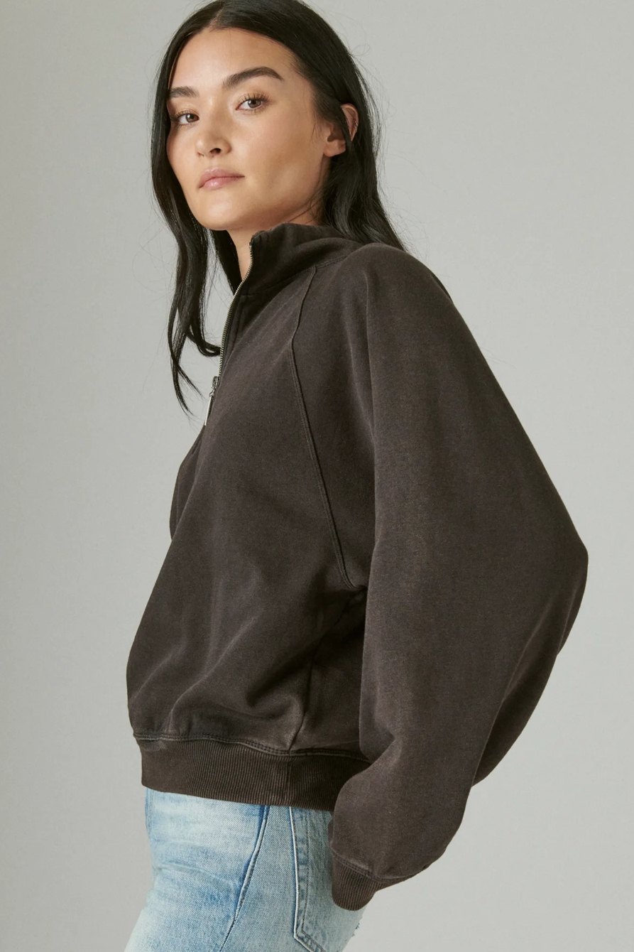 SUEDED FLEECE HALF ZIP, image 3