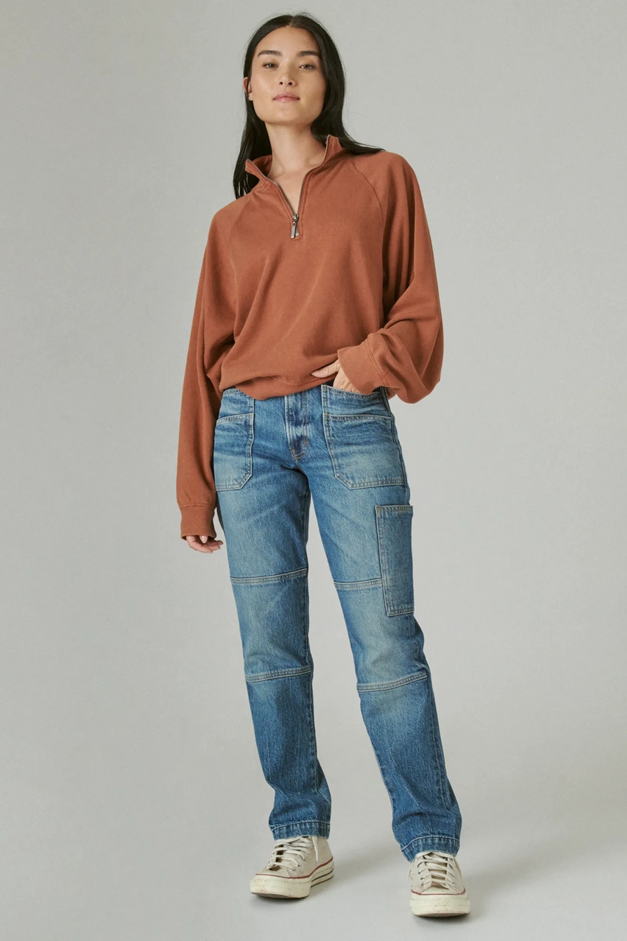 SUEDED FLEECE HALF ZIP, image 2