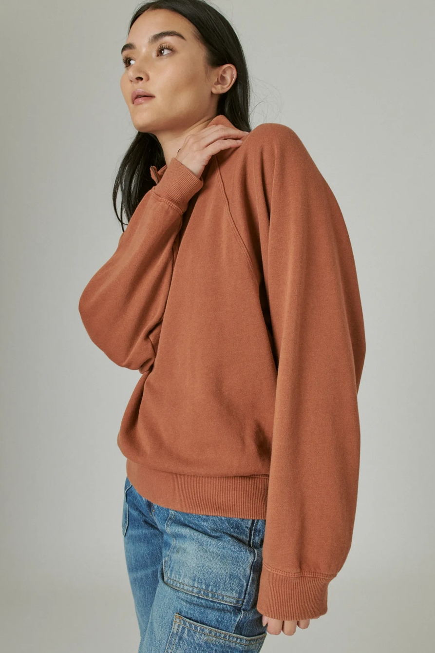 SUEDED FLEECE HALF ZIP, image 3