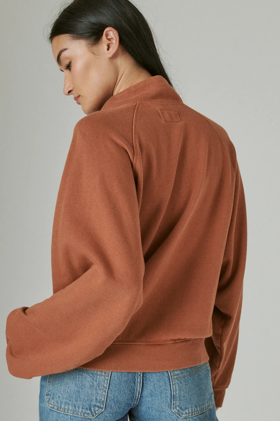 SUEDED FLEECE HALF ZIP, image 4