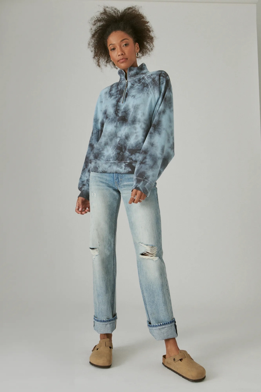 SUEDED FLEECE HALF ZIP, image 2