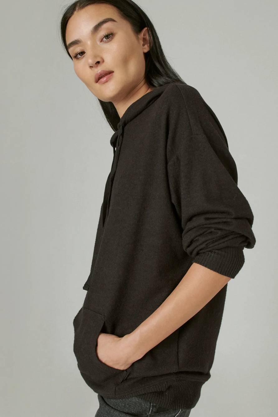 CLOUD JERSEY RIBBED TRIM HOODIE, image 3