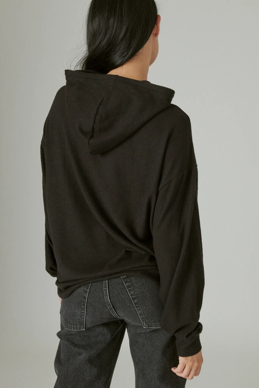 CLOUD JERSEY RIBBED TRIM HOODIE, image 4