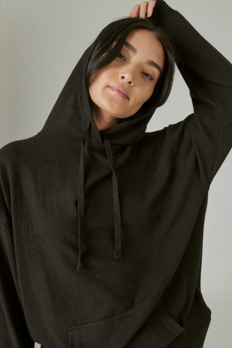 CLOUD JERSEY RIBBED TRIM HOODIE, image 5