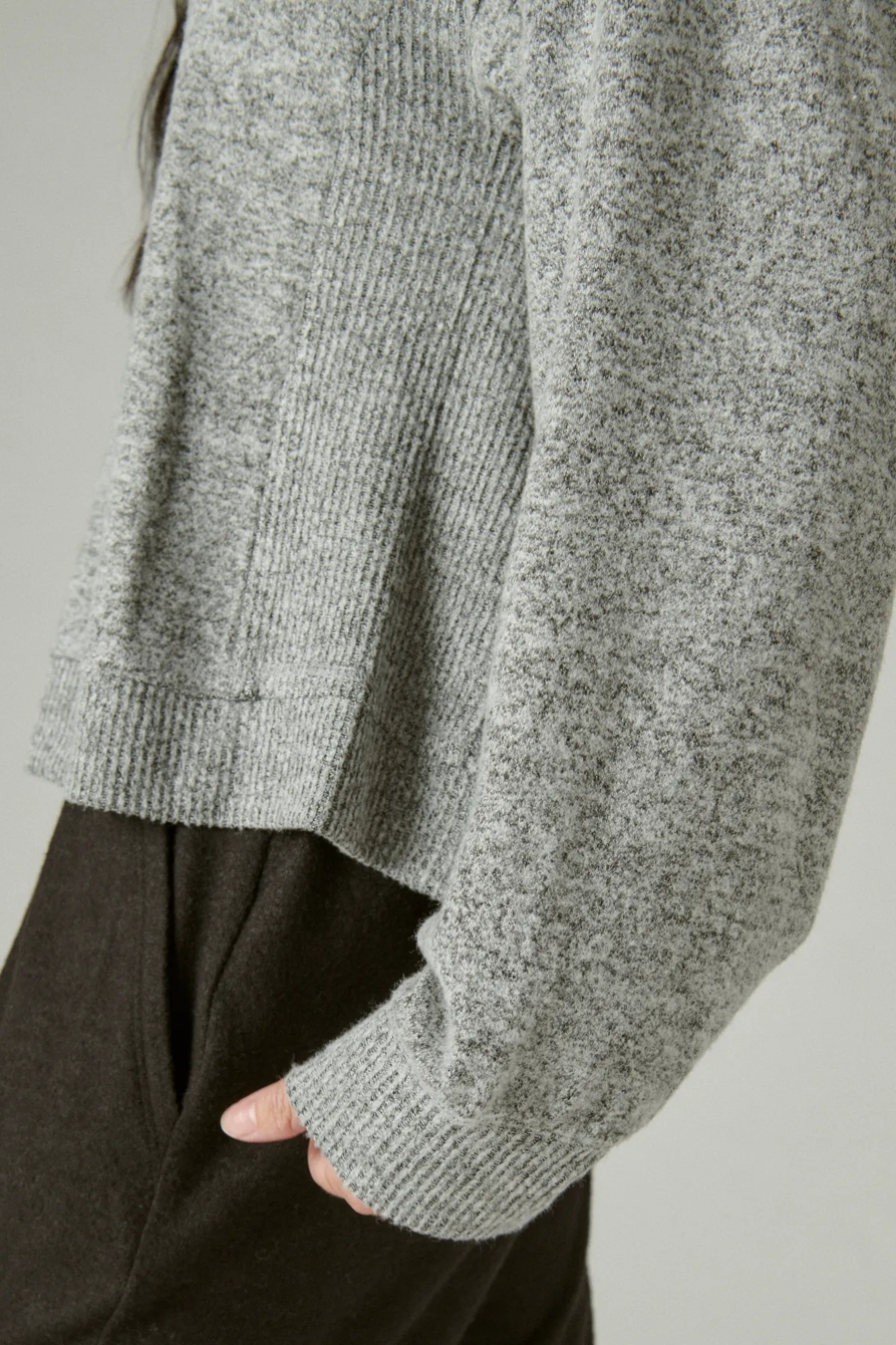CLOUD JERSEY LONG SLEEVE V NECK TOP, image 4