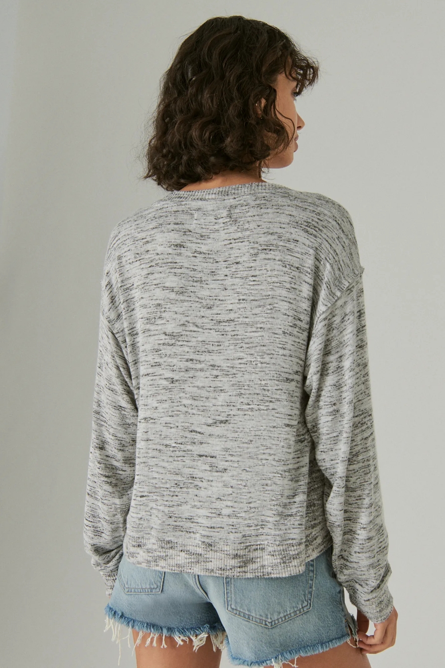 CLOUD JERSEY LONG SLEEVE V NECK TOP, image 4