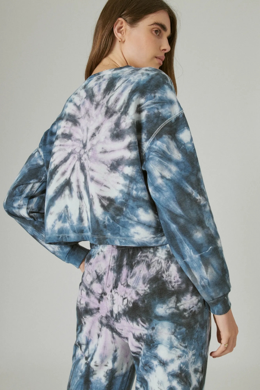 CROPPED CREW NECK FLEECE SWEATSHIRT, image 4