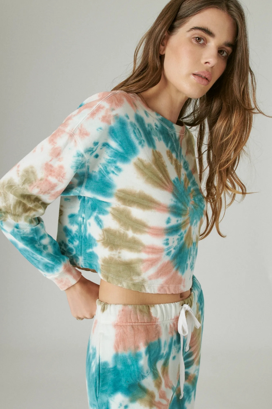 CROPPED CREW NECK FLEECE SWEATSHIRT, image 3