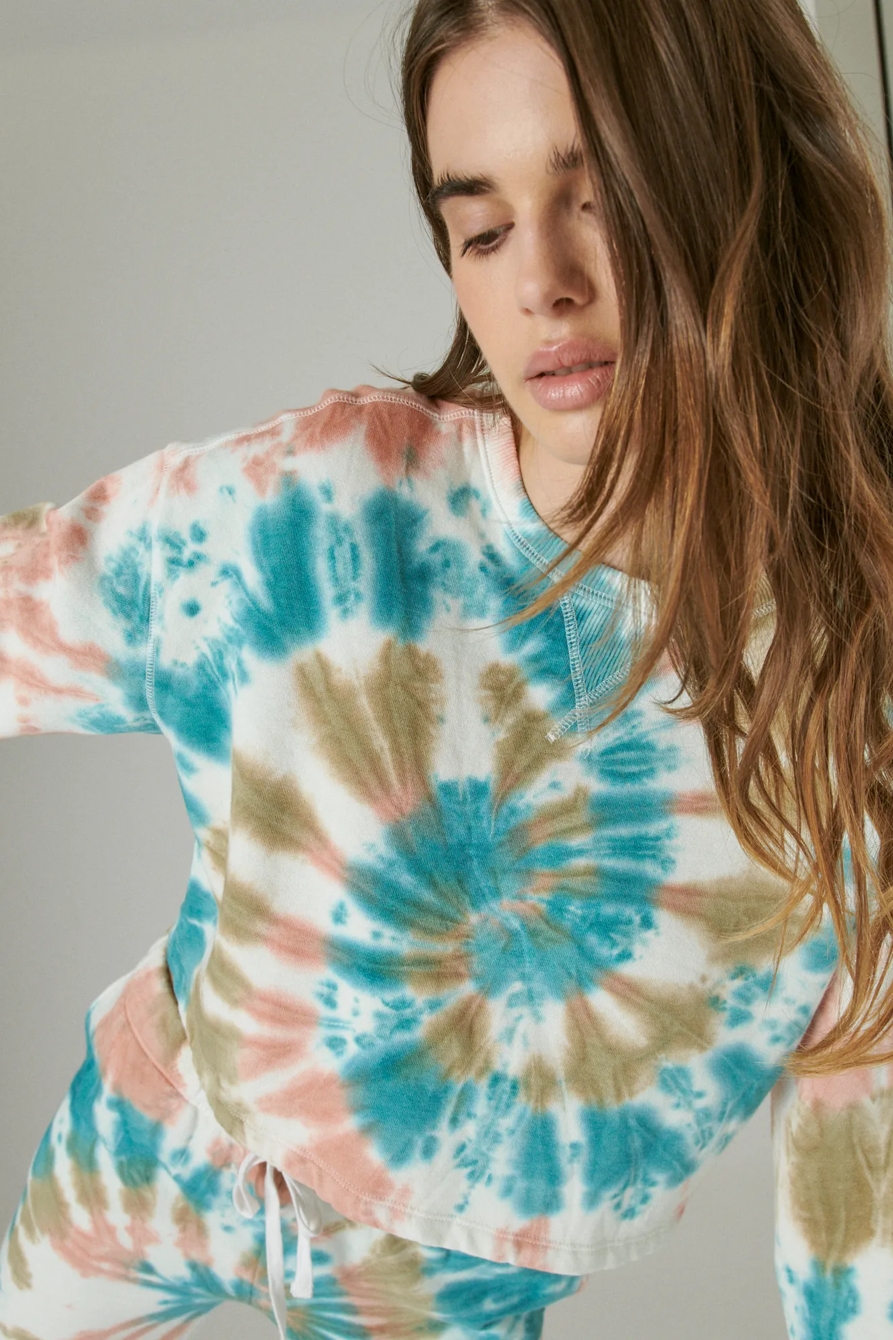 CROPPED CREW NECK FLEECE SWEATSHIRT, image 7