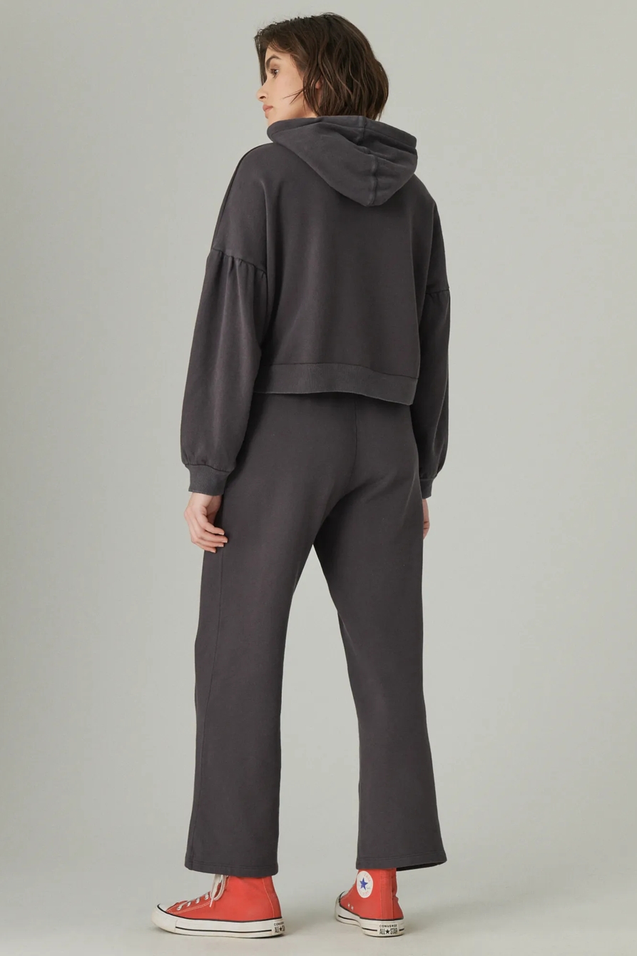 FRENCH TERRY CROPPED WIDE LEG PANT, image 3