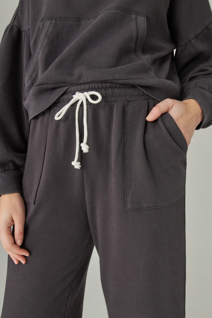 FRENCH TERRY CROPPED WIDE LEG PANT, image 6
