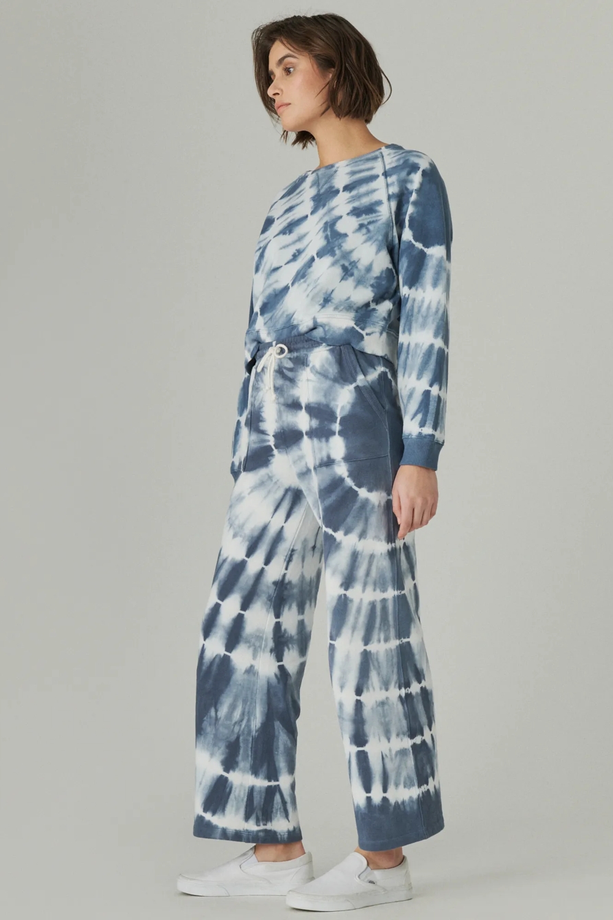 FRENCH TERRY CROPPED WIDE LEG PANT, image 2