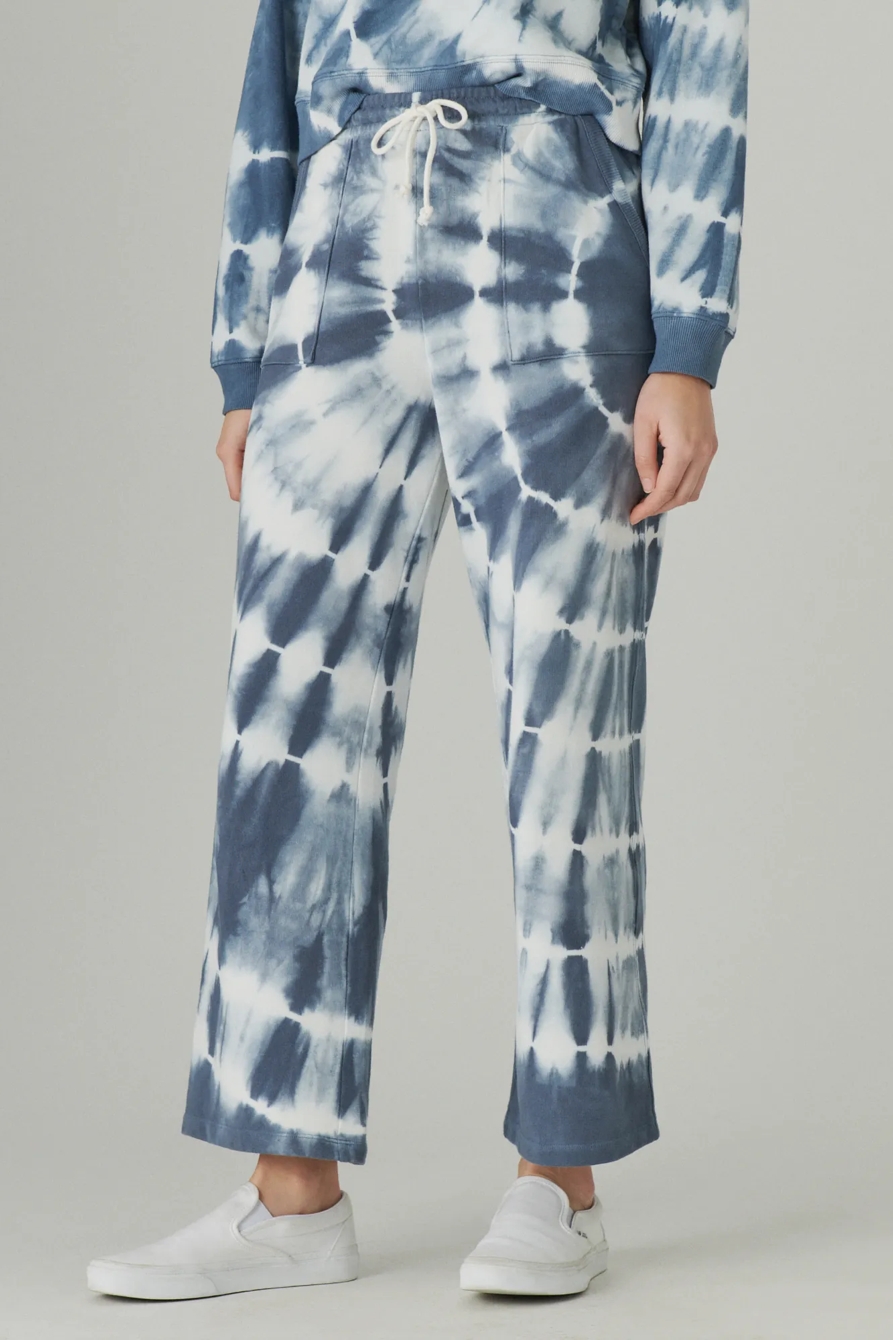 FRENCH TERRY CROPPED WIDE LEG PANT, image 4