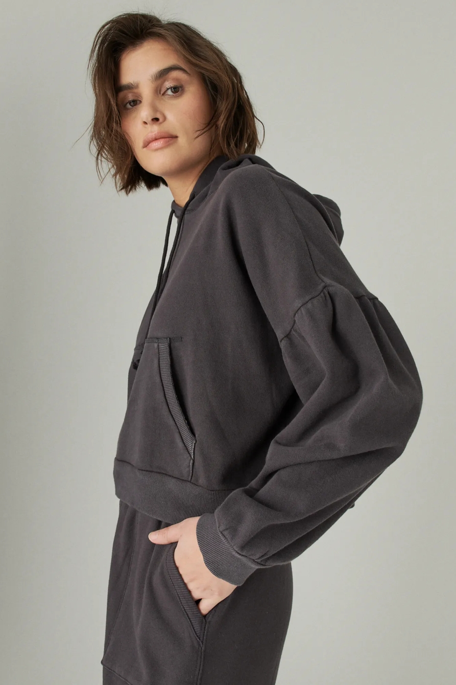 PUFF SLEEVE TERRY HOODIE, image 3