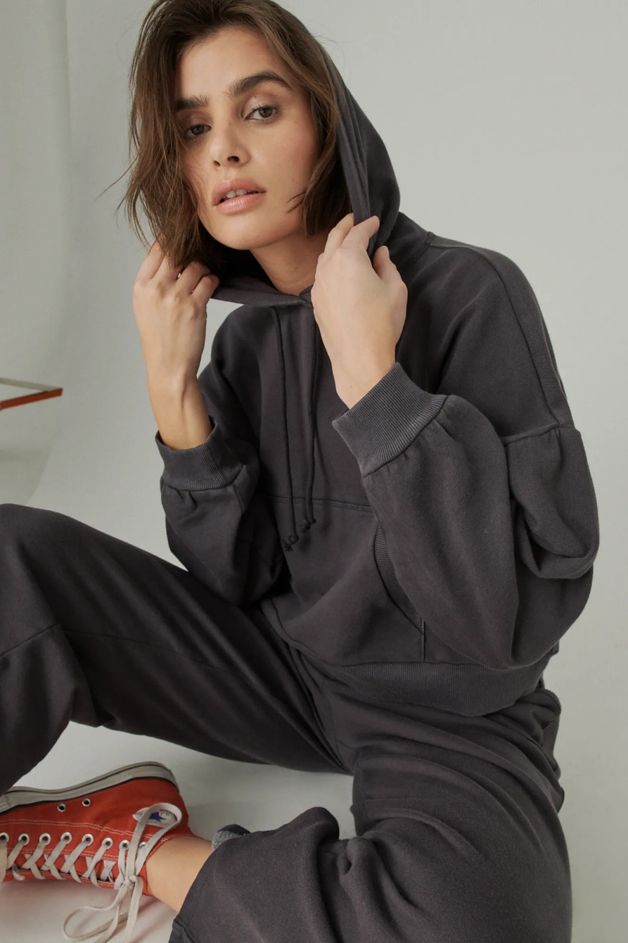 PUFF SLEEVE TERRY HOODIE, image 6