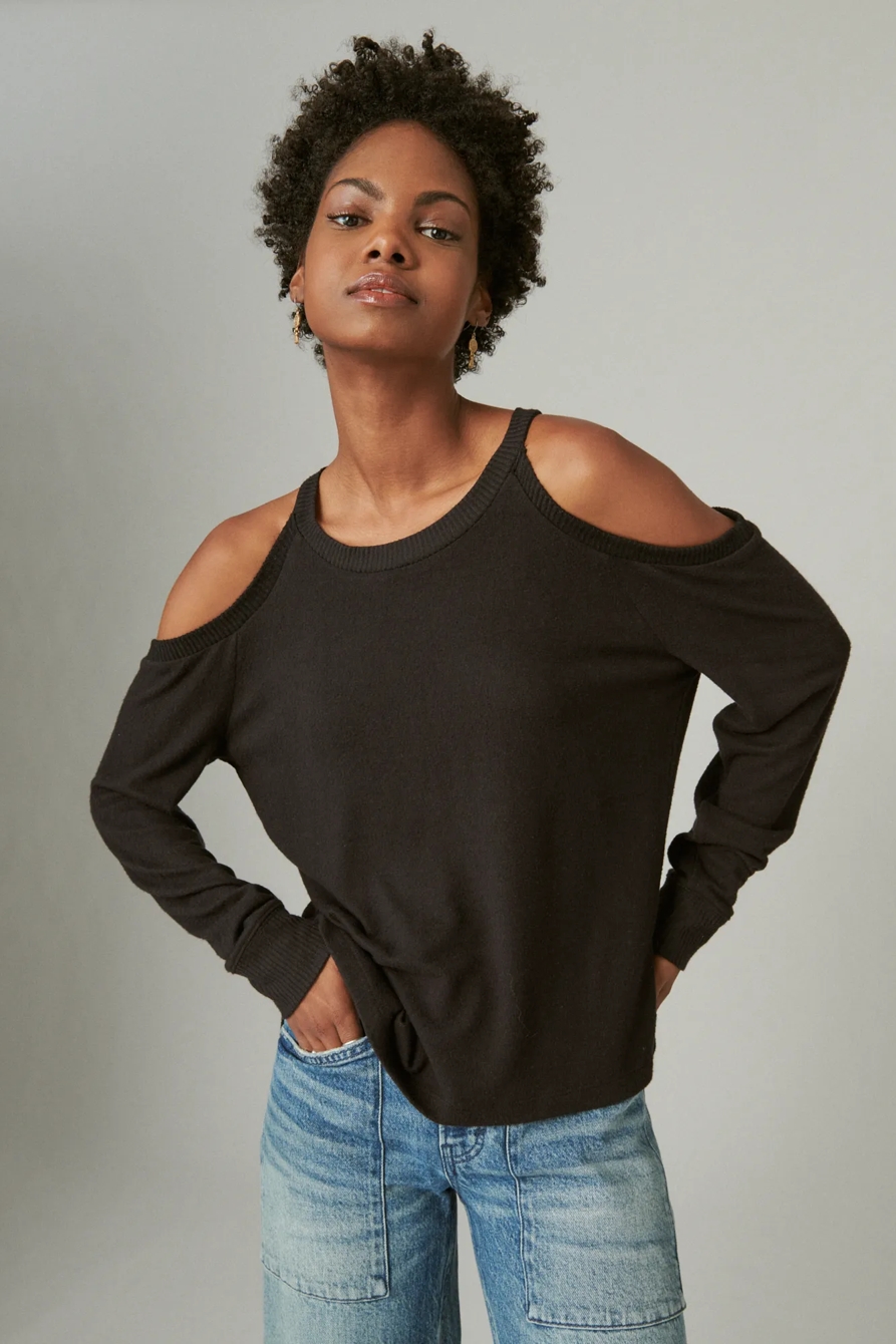 CLOUD JERSEY COLD SHOULDER TOP, image 2