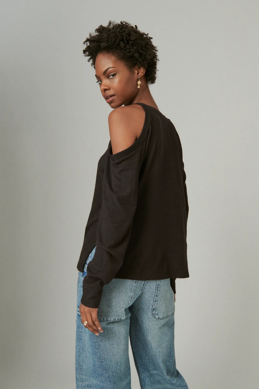 CLOUD JERSEY COLD SHOULDER TOP, image 3