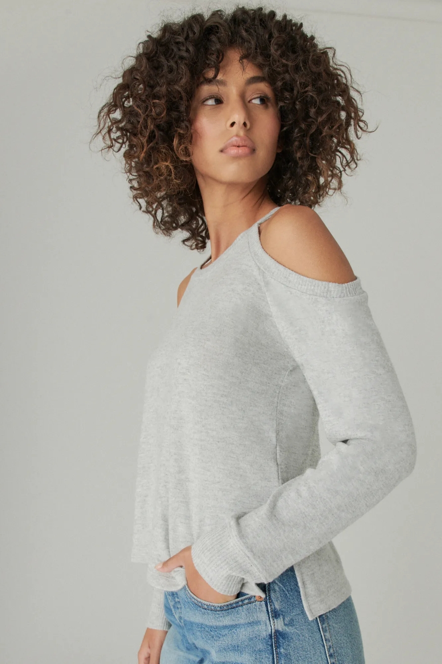 CLOUD JERSEY COLD SHOULDER TOP, image 3
