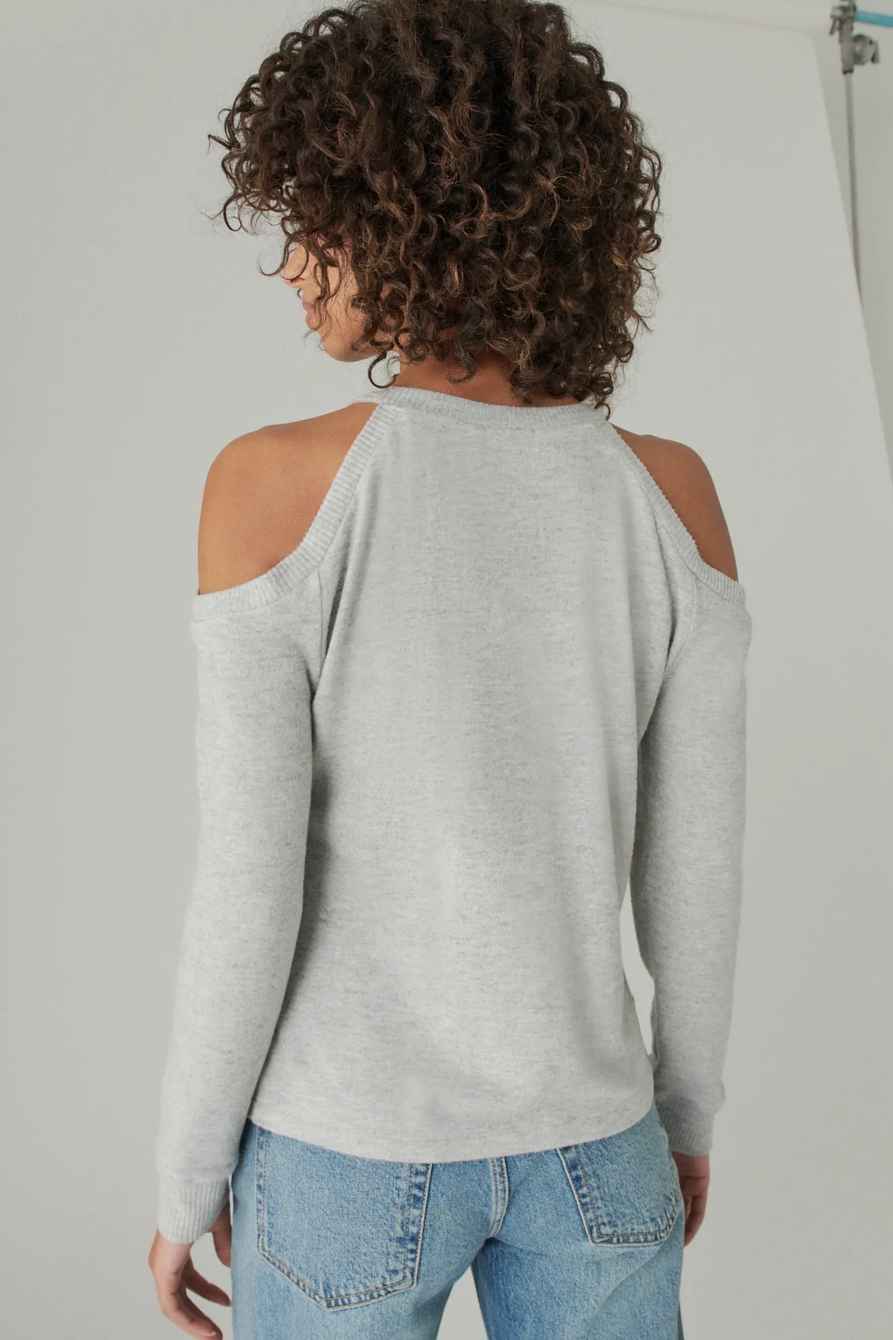 CLOUD JERSEY COLD SHOULDER TOP, image 4