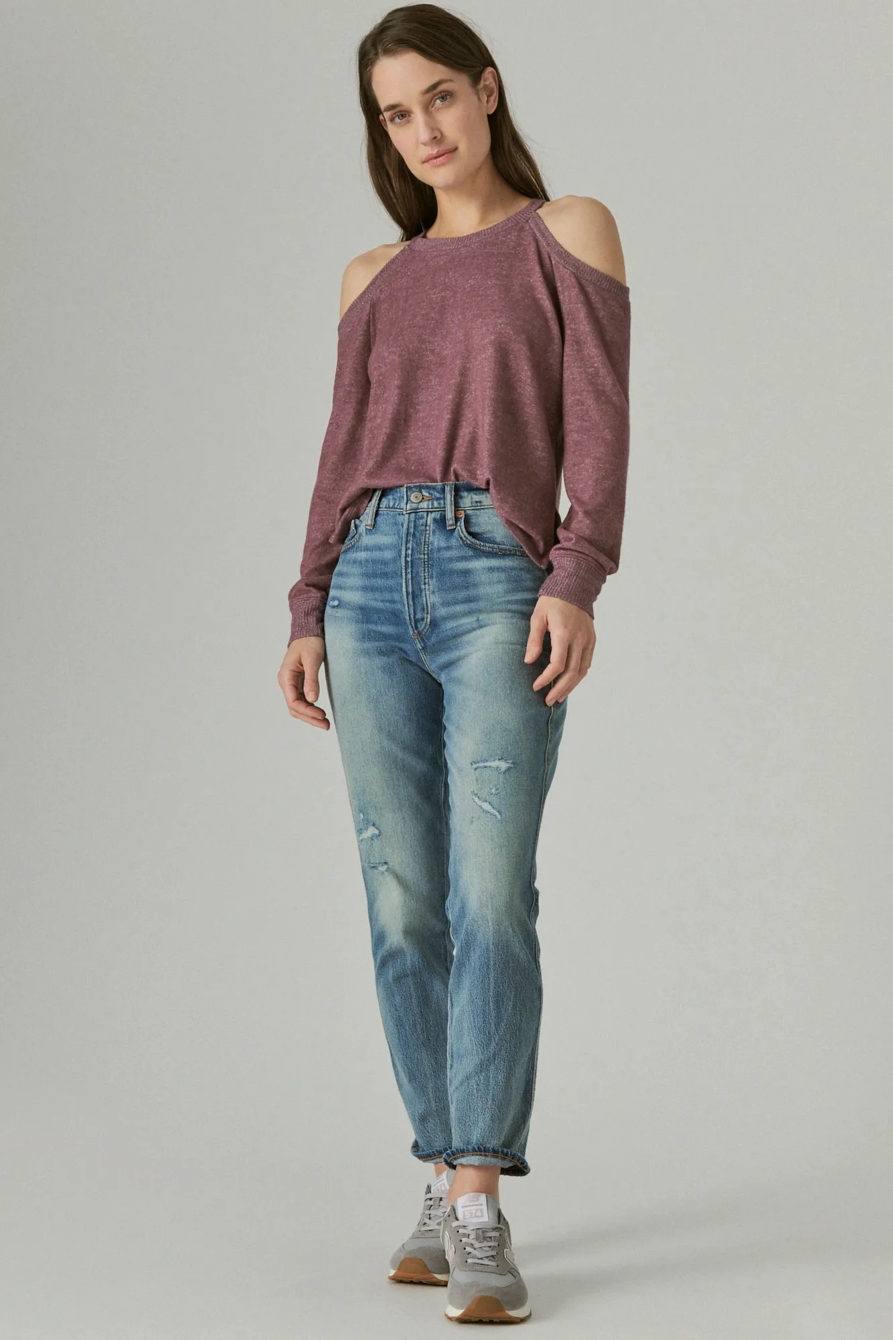 CLOUD JERSEY COLD SHOULDER TOP, image 2