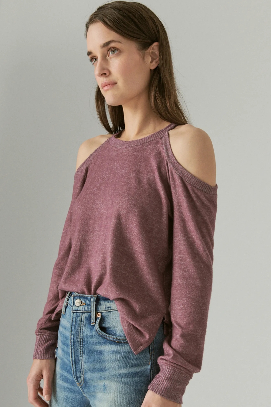 CLOUD JERSEY COLD SHOULDER TOP, image 3
