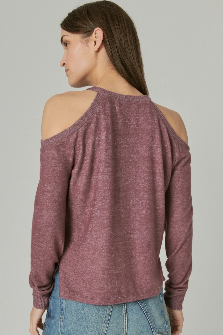 CLOUD JERSEY COLD SHOULDER TOP, image 4