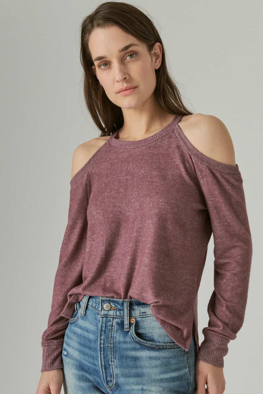 CLOUD JERSEY COLD SHOULDER TOP, image 6