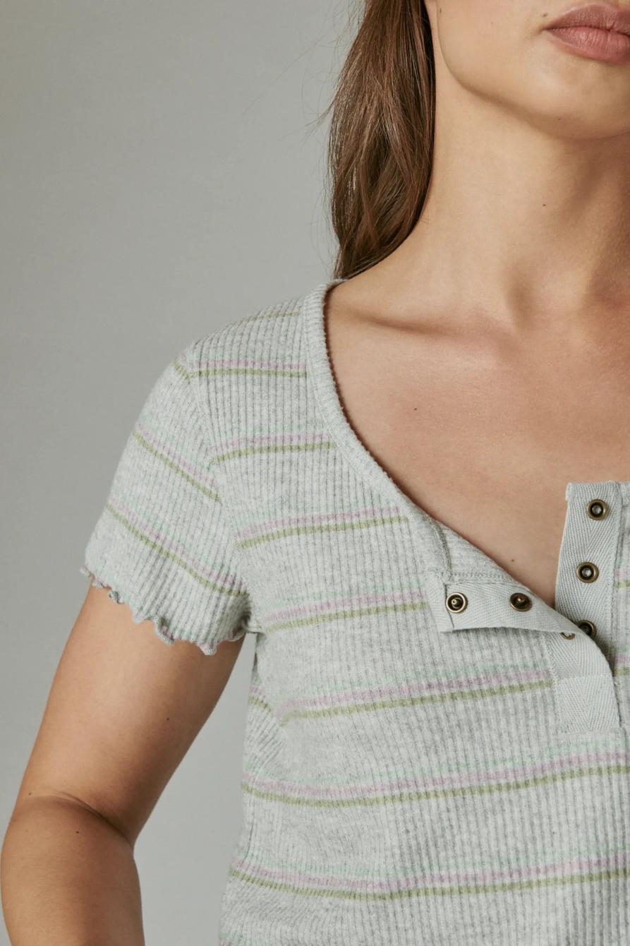 CLOUD RIB SHORT SLEEVE HENLEY, image 6