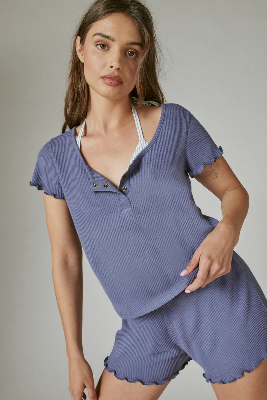 CLOUD RIB SHORT SLEEVE HENLEY, image 2
