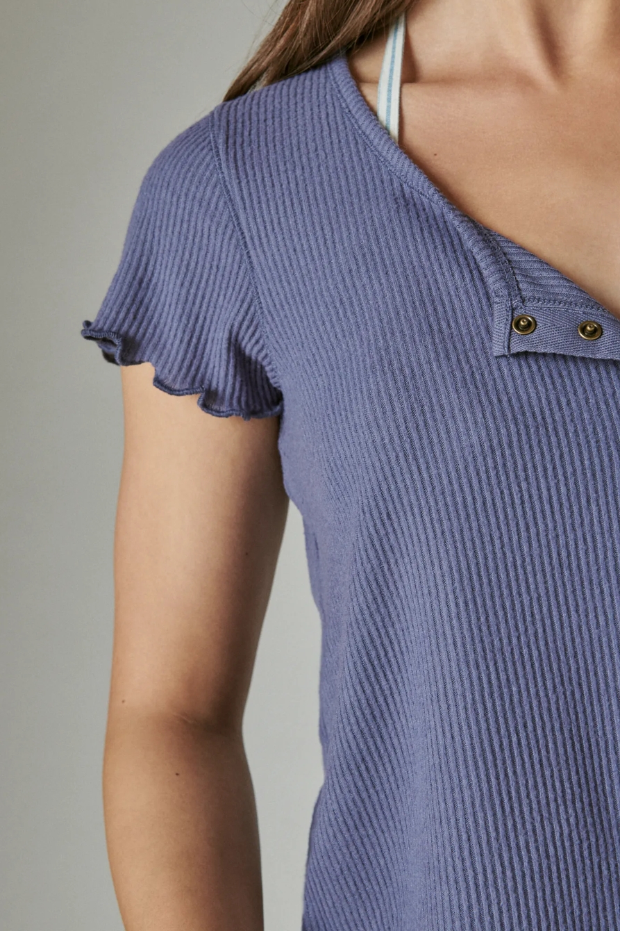 CLOUD RIB SHORT SLEEVE HENLEY, image 6