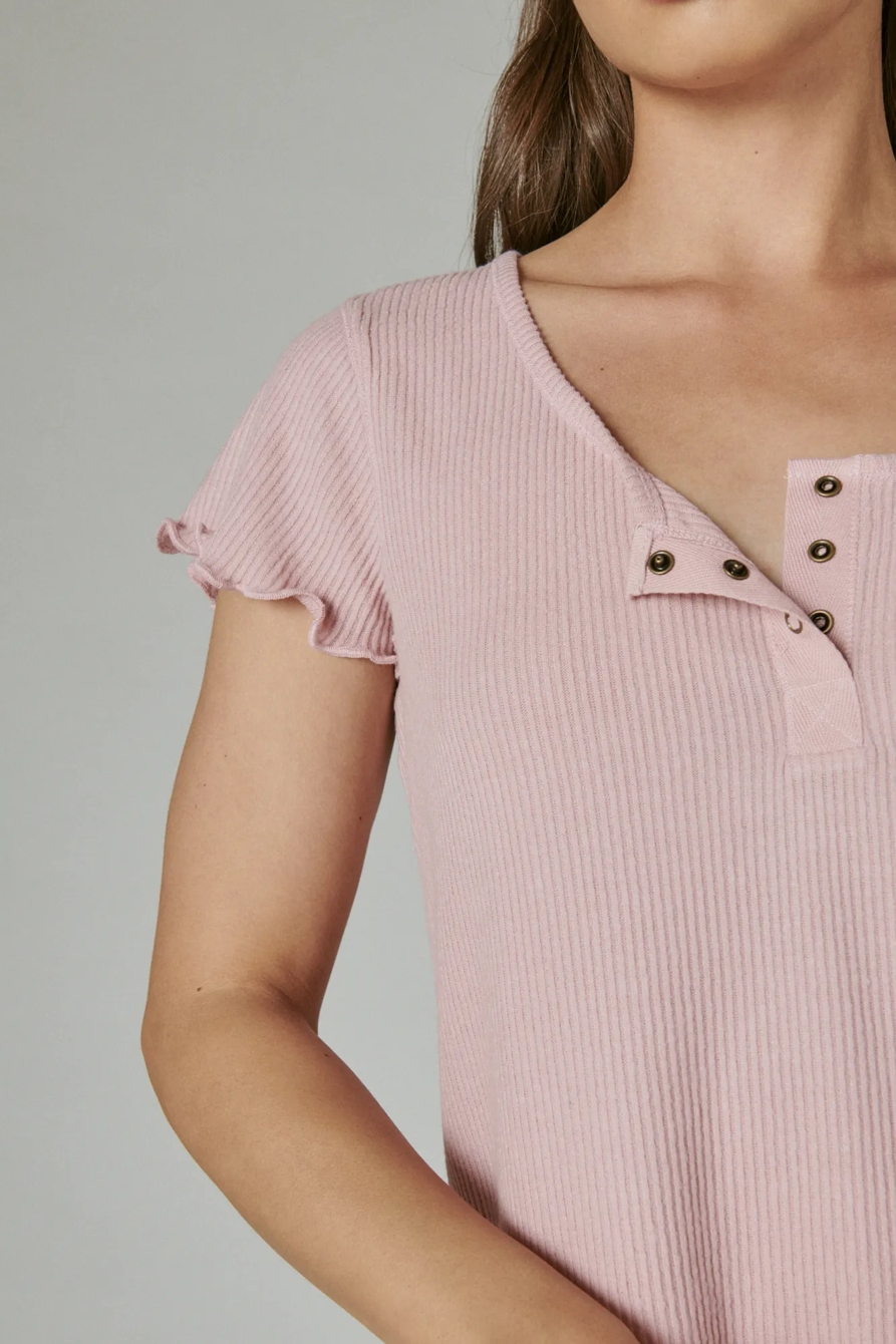 CLOUD RIB SHORT SLEEVE HENLEY, image 6