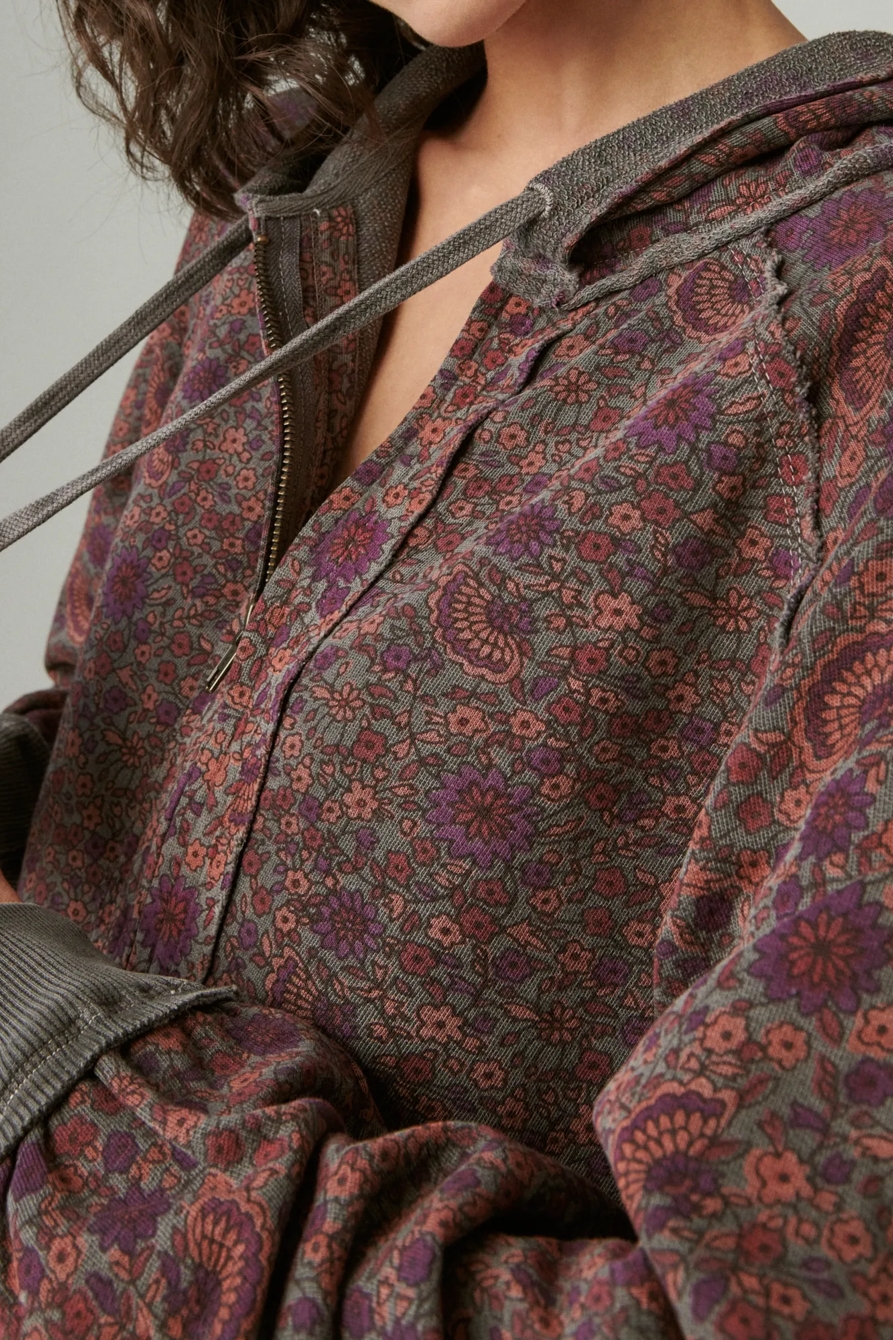 RAGLAN RAW EDGE ZIP UP HOODIE, image 4