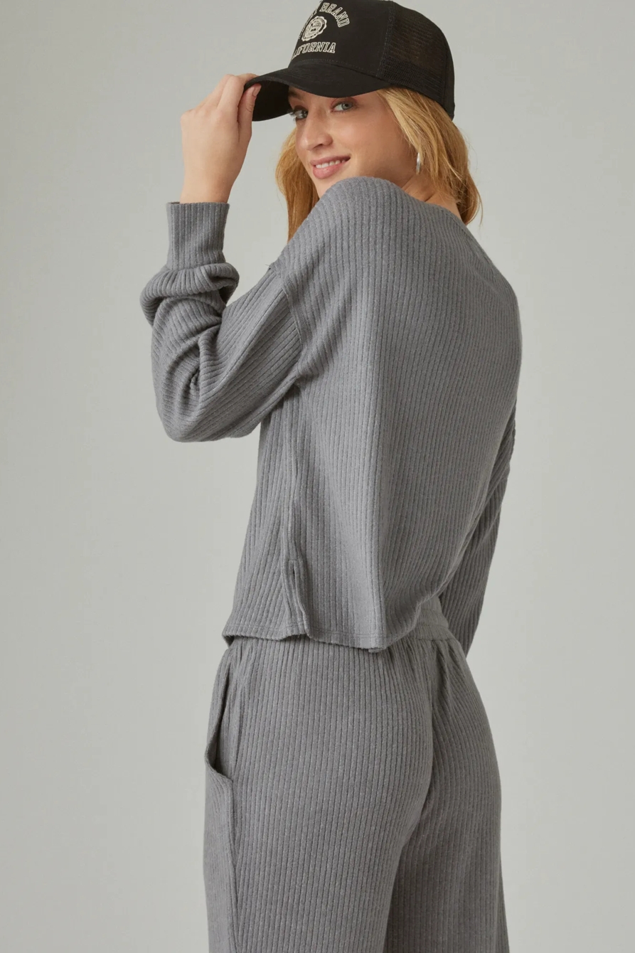 CLOUDSOFT RIB HENLEY TOP, image 3