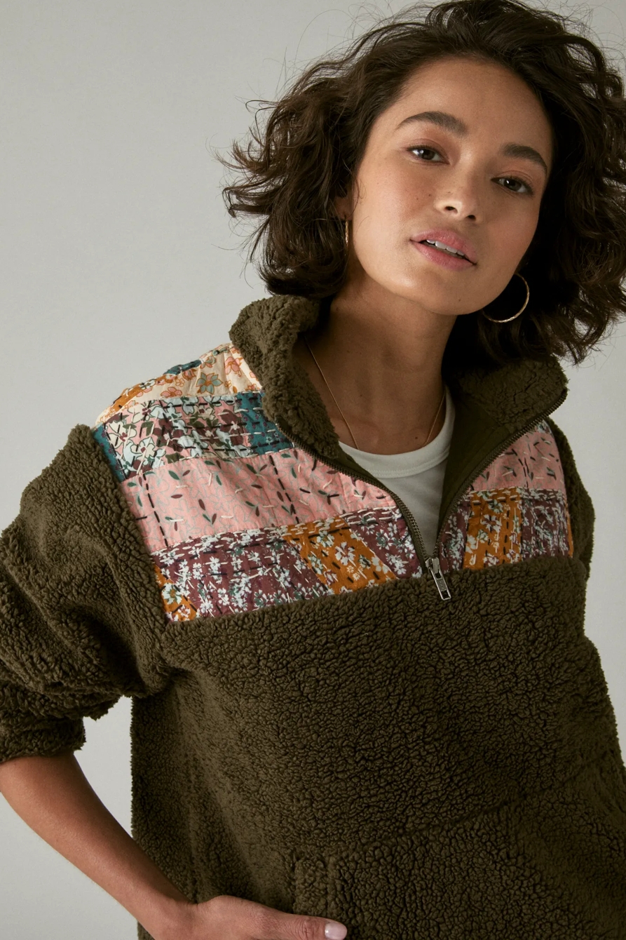 HALF ZIP QUILTED HI-PILE PULLOVER, image 4