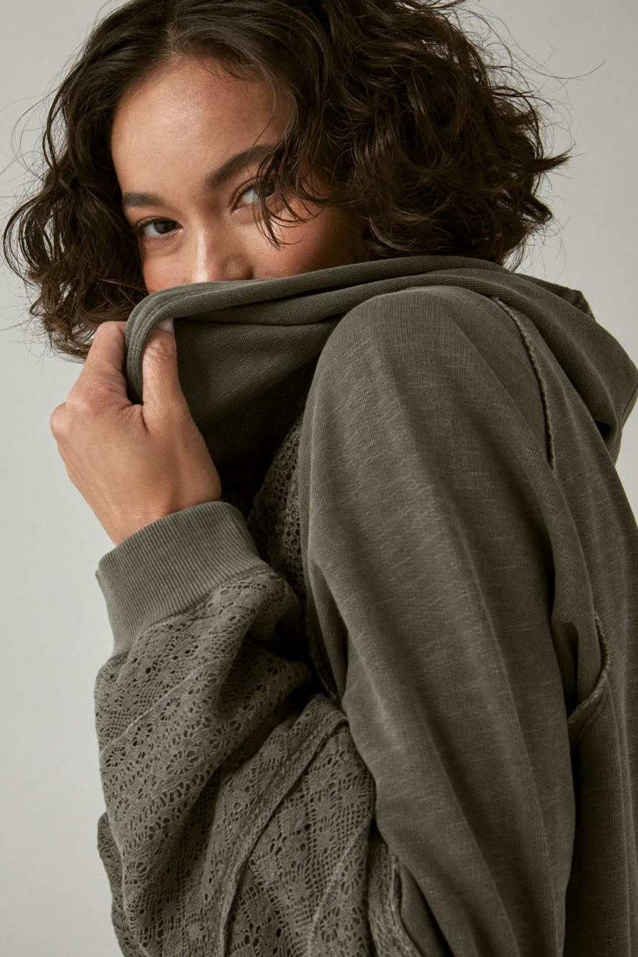 LACE ZIP UP HOODIE | Lucky Brand