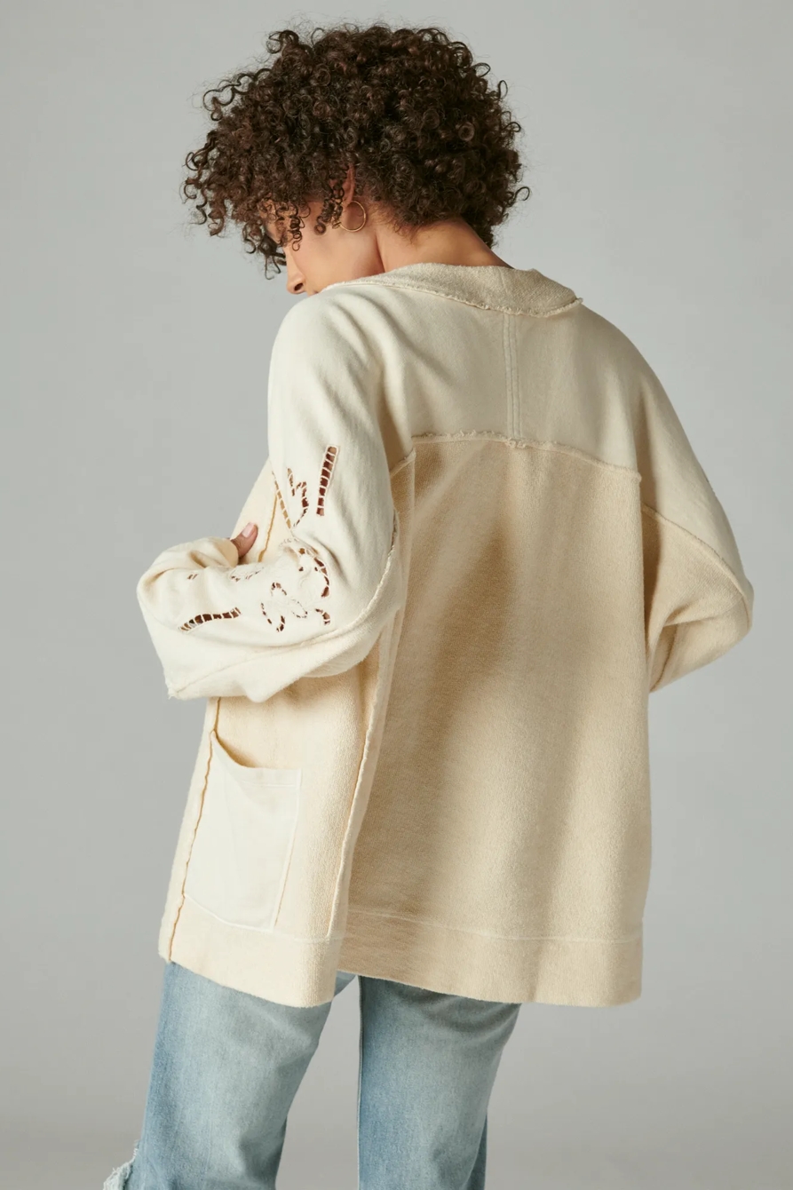 FLEECE CUTWORK CARDIGAN, image 4