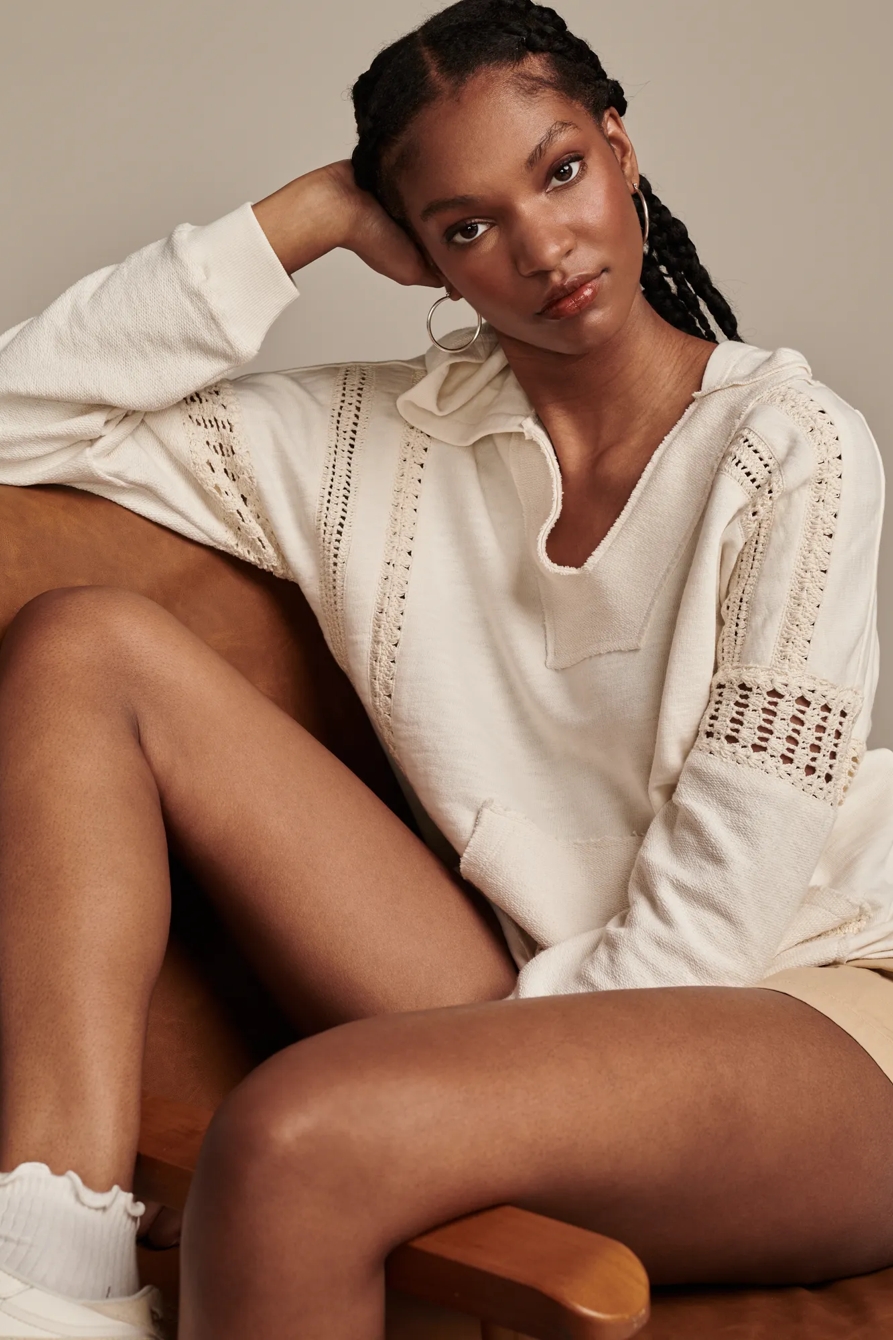 CROCHET TRIM BAJA HOODIE, image 2