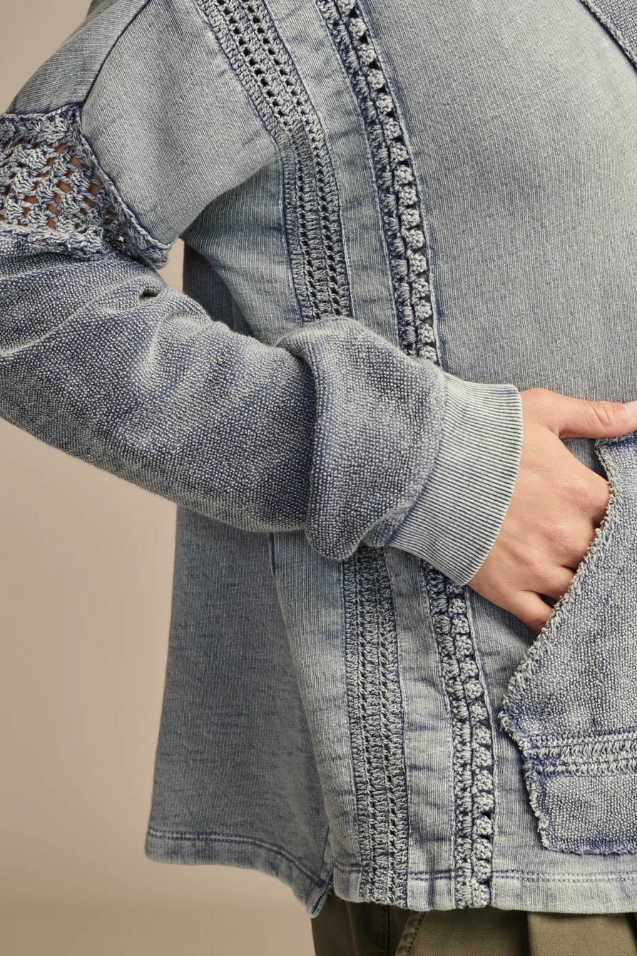 CROCHET TRIM BAJA HOODIE | Lucky Brand