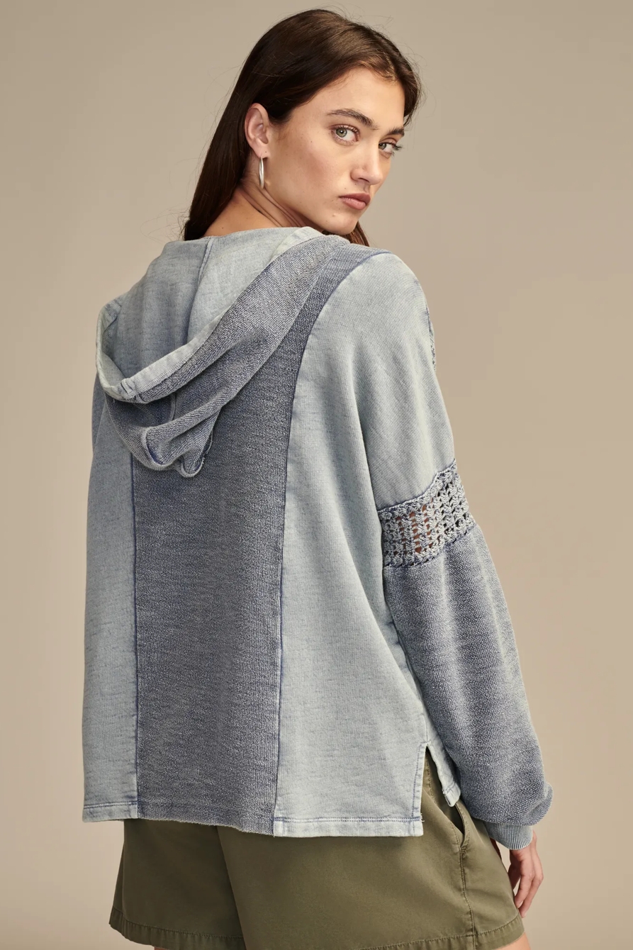 CROCHET TRIM BAJA HOODIE | Lucky Brand