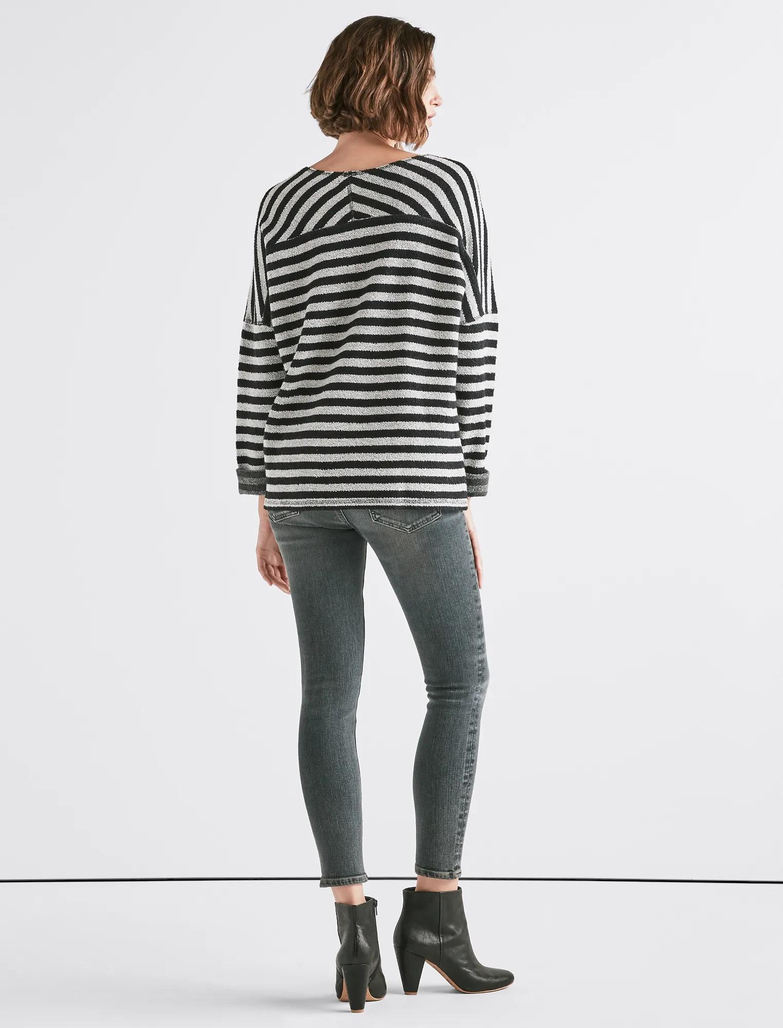 TERRY STRIPE PULLOVER SWEATSHIRT, image 3