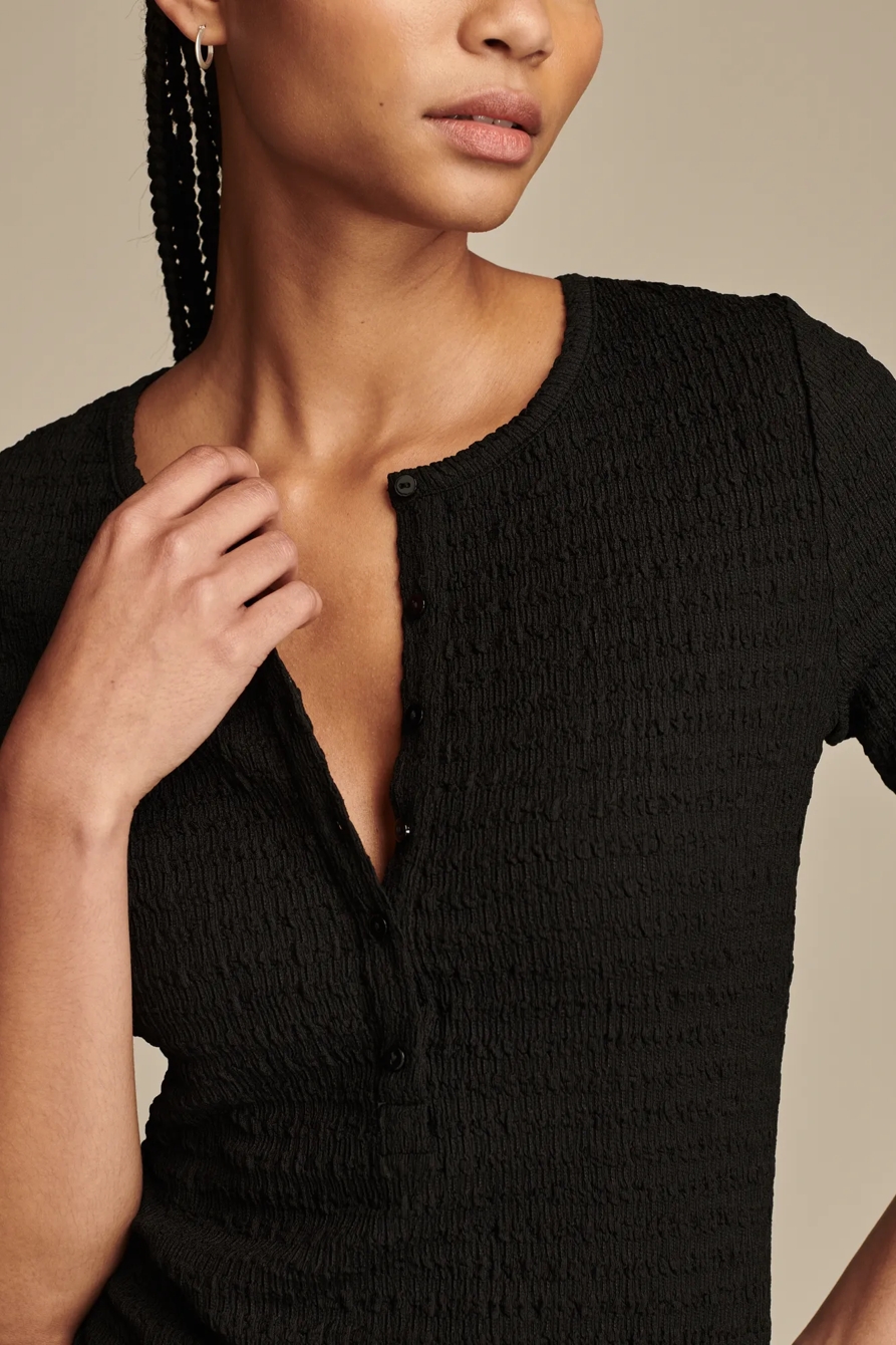 TEXTURED SHORT SLEEVE HENLEY, image 2