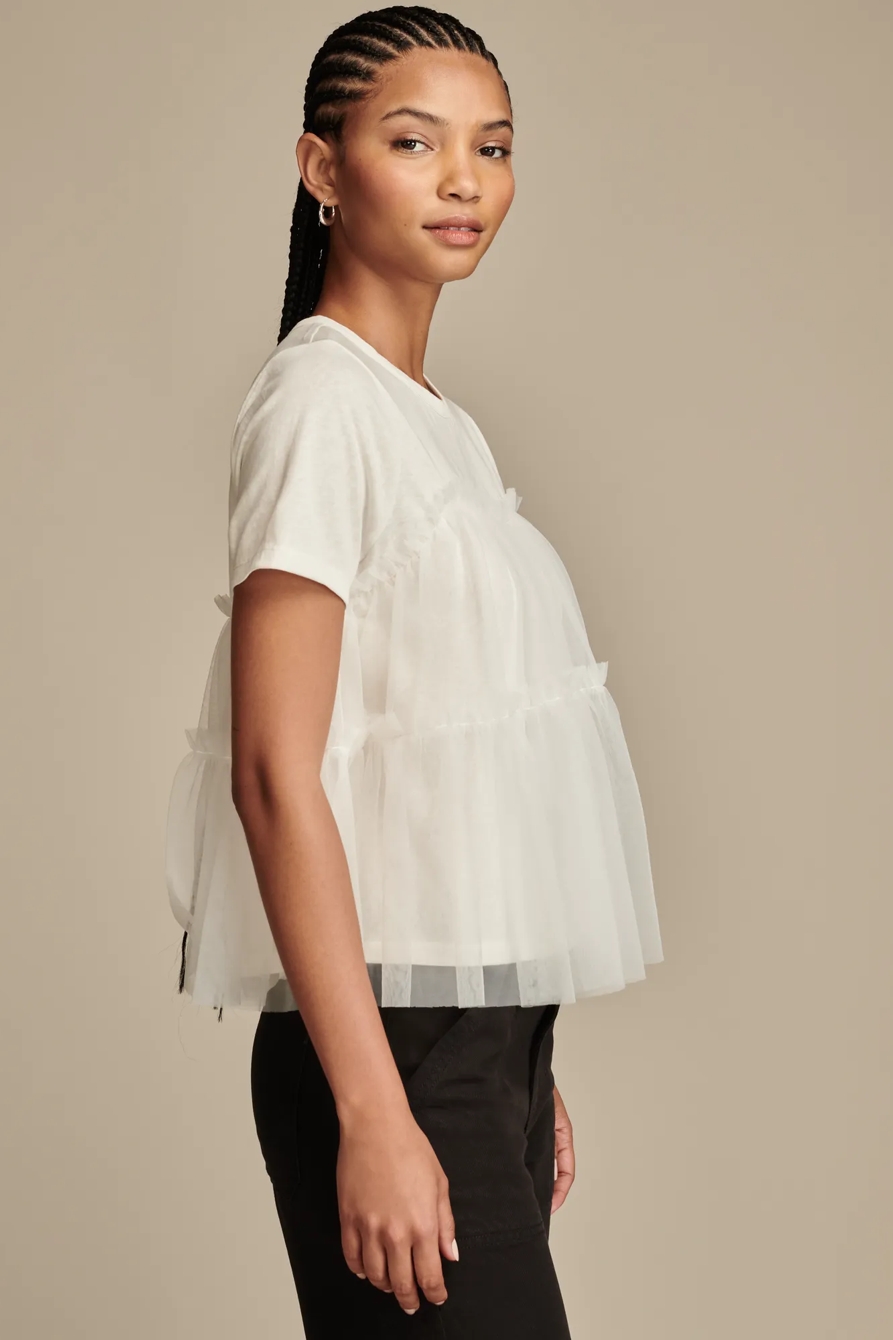 KNIT TIERED BABY DOLL TEE, image 3