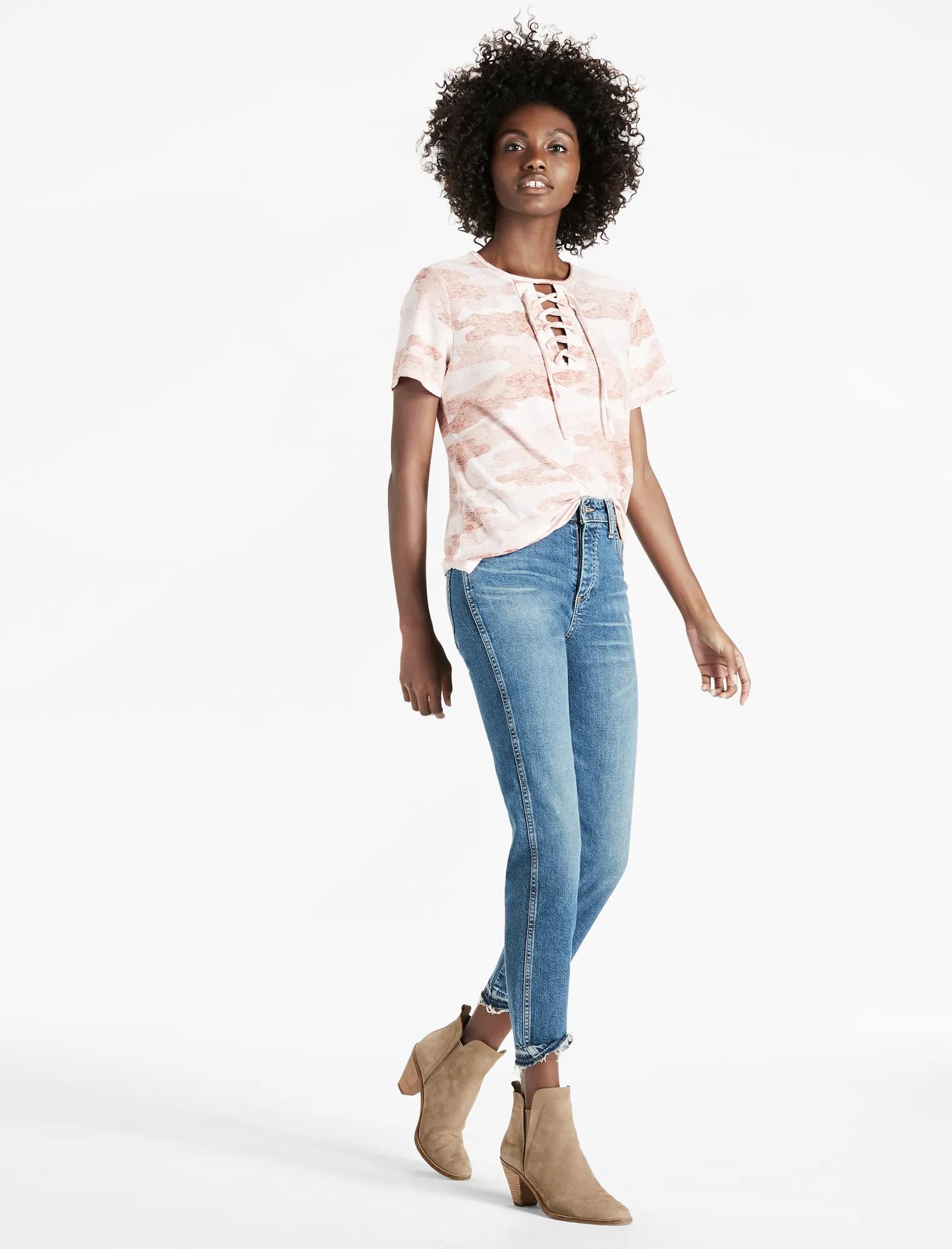 CAMO LACE UP TEE, image 2