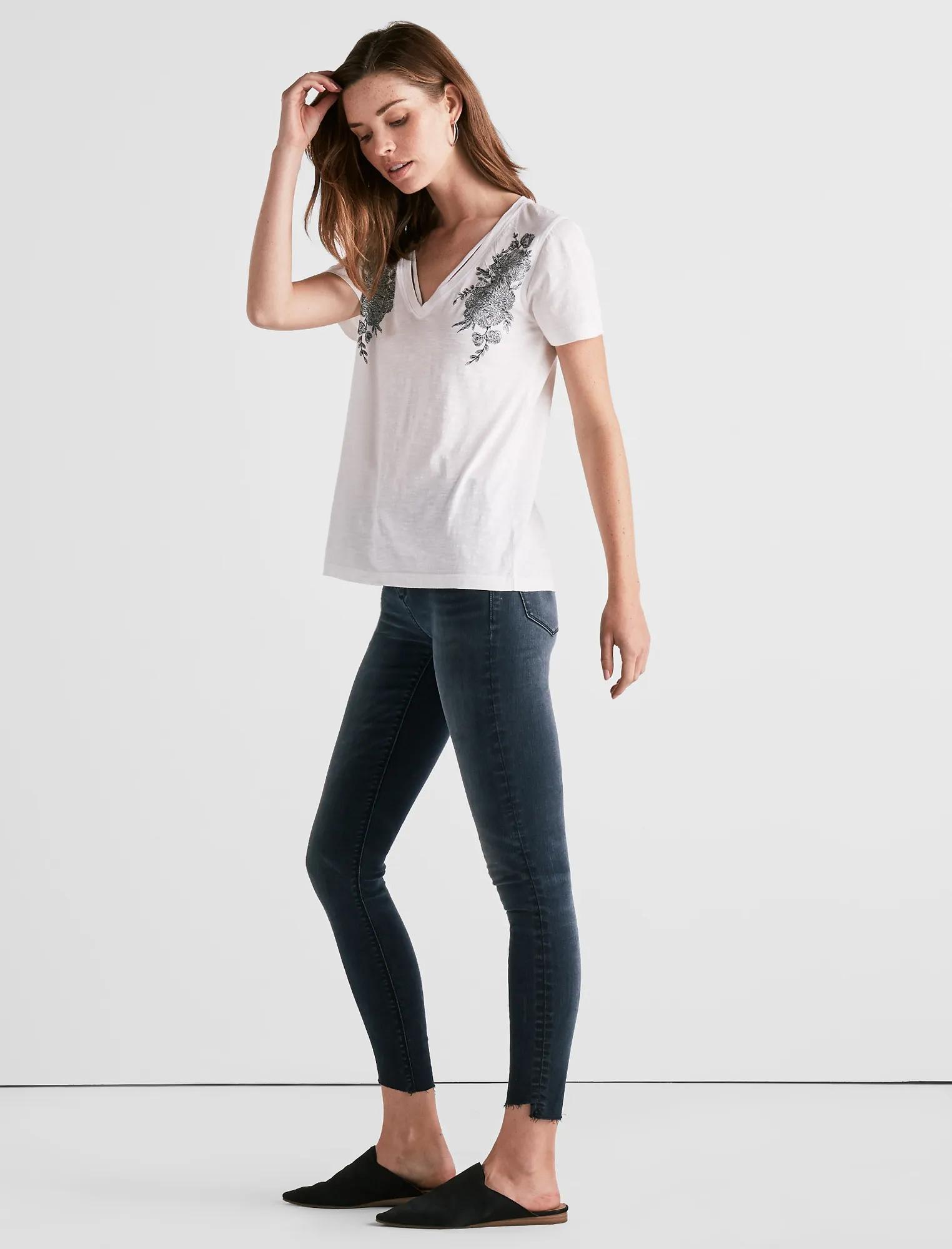 EMBROIDERED ROSE TEE, image 2