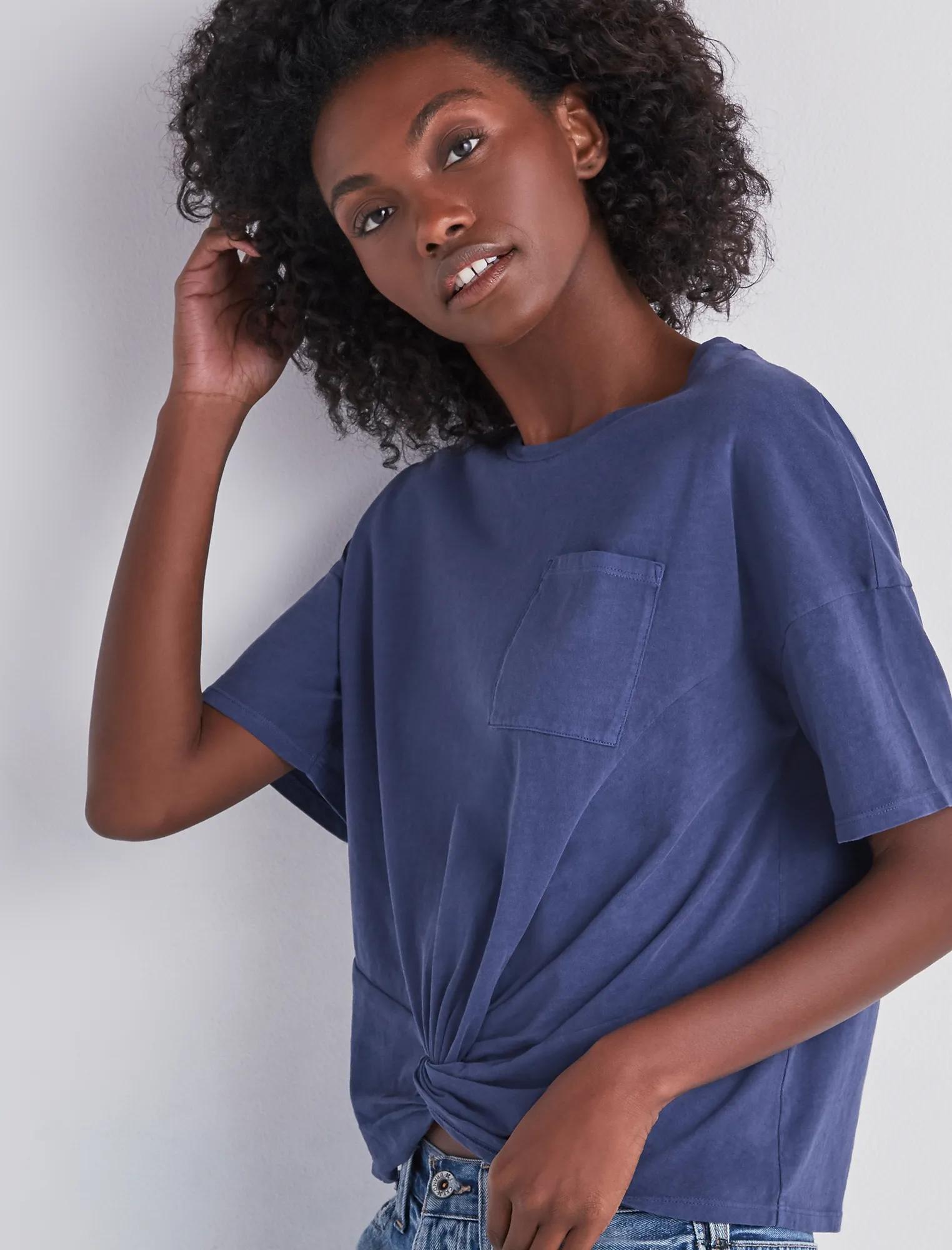 TWIST FRONT SHORT SLEEVE TEE, image 1