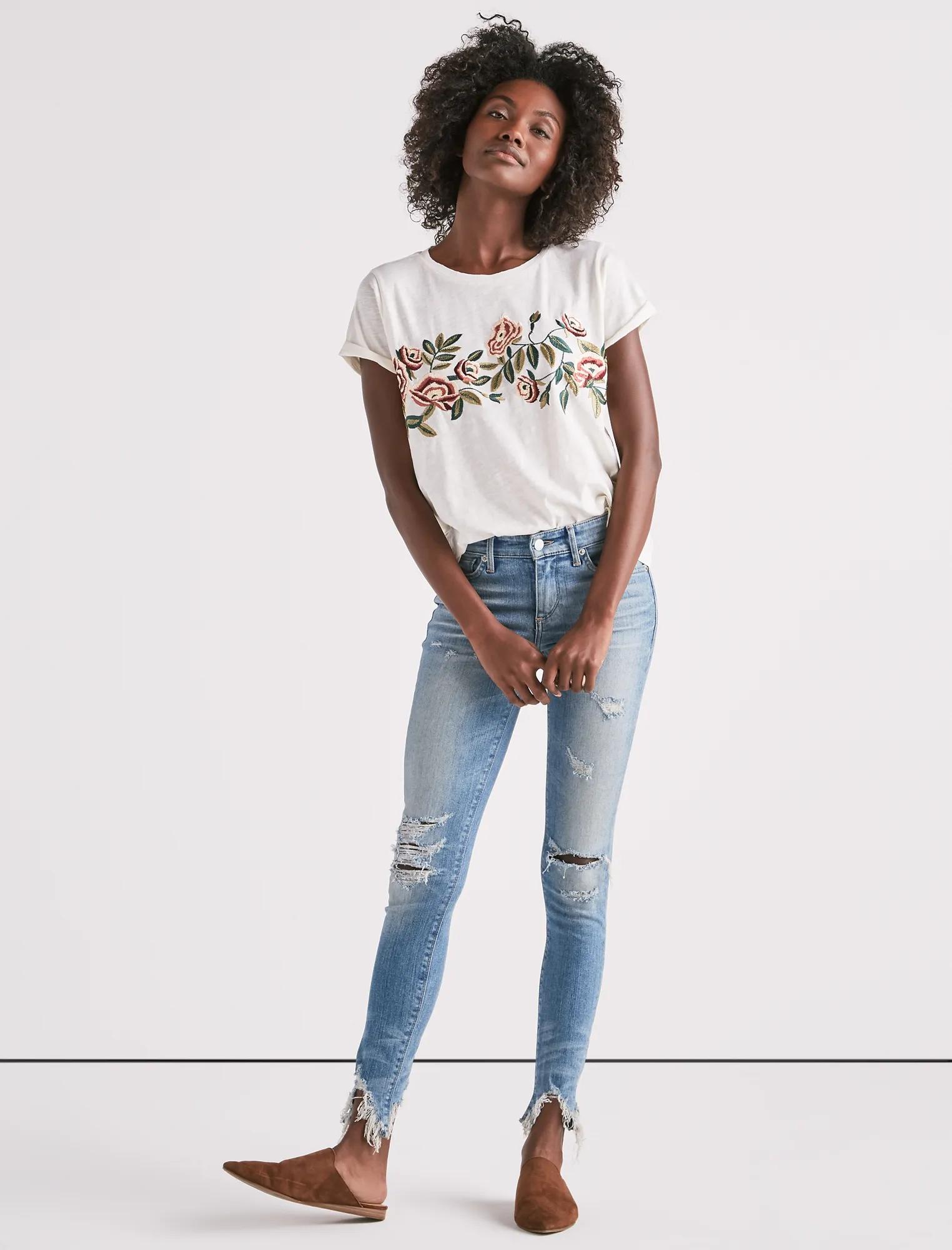 ROSE EMBROIDERED TEE, image 2
