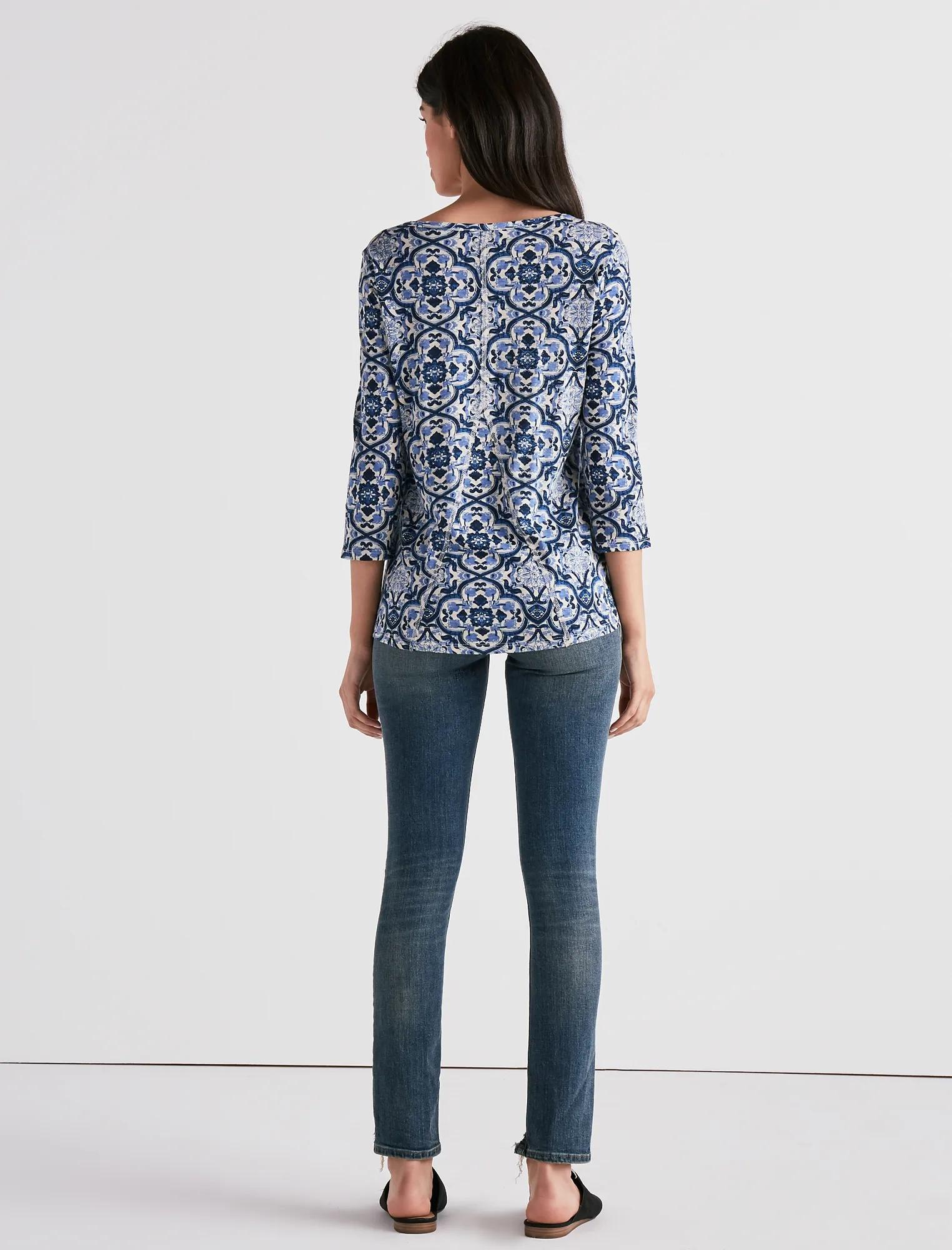 MOSAIC PRINT 3/4 SLEEVE TEE, image 3
